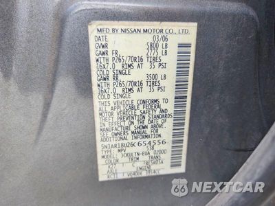 Zdjęcie 12 z 12 samochodu: 2006 NISSAN PATHFINDER S VIN:5N1AR18U26C654556 - miniatura