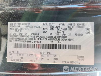 Zdjęcie 13 z 13 samochodu: 2017 FORD F150 SUPERCREW VIN:1FTEW1EP8HFC41992 - miniatura