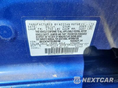 Zdjęcie 12 z 12 samochodu: 2014 NISSAN VERSA 1.6 SV VIN:3N1CN7AP7EL855150 - miniatura