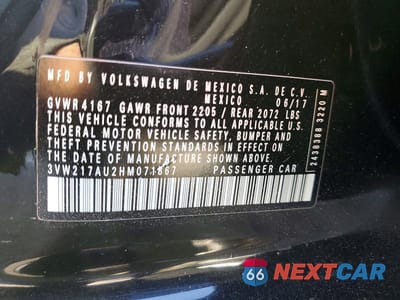 Zdjęcie 12 z 12 samochodu: 2017 VOLKSWAGEN GOLF S VIN:3VW217AU2HM071867 - miniatura