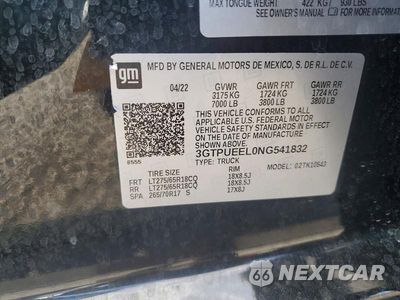 Zdjęcie 13 z 13 samochodu: 2022 GMC SIERRA K1500 AT4 VIN:3GTPUEEL0NG541832 - miniatura