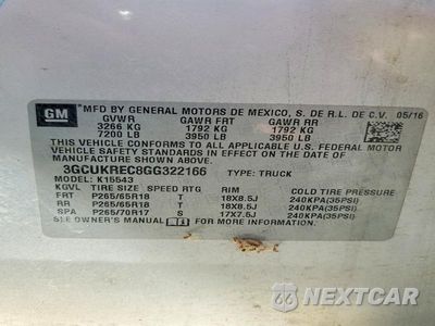 Zdjęcie 12 z 12 samochodu: 2016 CHEVROLET SILVERADO K1500 LT VIN:3GCUKREC8GG322166 - miniatura