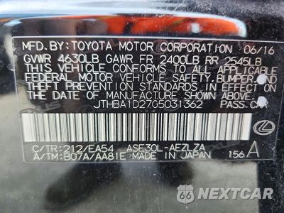 Zdjęcie 13 z 13 samochodu: 2016 LEXUS IS 200T VIN:JTHBA1D27G5031362 - miniatura