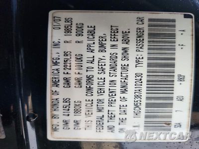 Zdjęcie 12 z 12 samochodu: 2007 HONDA ACCORD SE VIN:1HGCM55387A102430 - miniatura