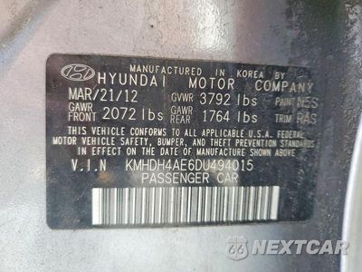 Zdjęcie 13 z 13 samochodu: 2013 HYUNDAI ELANTRA GLS VIN:KMHDH4AE6DU494015 - miniatura
