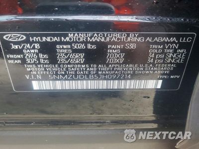 Zdjęcie 12 z 12 samochodu: 2018 HYUNDAI SANTA FE SPORT 2.4L VIN:5NMZUDLB5JH097214 - miniatura