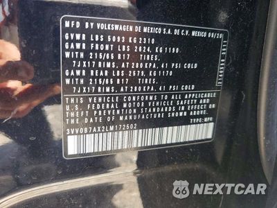 Zdjęcie 14 z 14 samochodu: 2020 VOLKSWAGEN TIGUAN S VIN:3VV0B7AX2LM172502 - miniatura