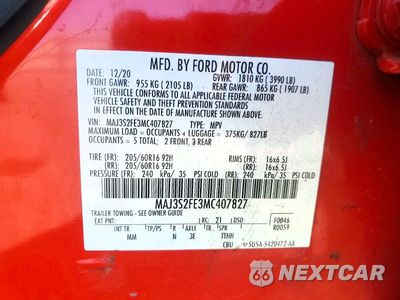 Zdjęcie 13 z 13 samochodu: 2021 FORD ECOSPORT S VIN:MAJ3S2FE3MC407827 - miniatura