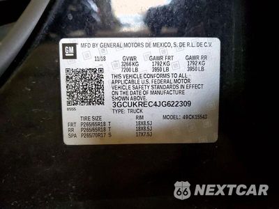 Zdjęcie 12 z 12 samochodu: 2018 CHEVROLET SILVERADO K1500 LT VIN:3GCUKREC4JG622309 - miniatura