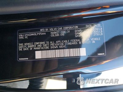 Zdjęcie 12 z 12 samochodu: 2020 VOLVO S90 T6 MOMENTUM VIN:LVYA22MK6LP175444 - miniatura