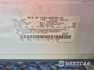 Zdjęcie 12 z 12 samochodu: 2018 LINCOLN MKX RESERVE VIN:2LMPJ6LR1JBL42680 - miniatura
