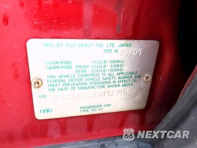 Zdjęcie 12 z 12 samochodu: 2005 SUBARU FORESTER 2.5X VIN:JF1SG63635H717465 - miniatura