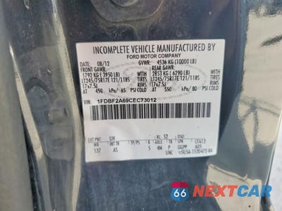 Zdjęcie 12 z 12 samochodu: 2012 FORD F250 SUPER DUTY VIN:1FDBF2A69CEC73012 - miniatura