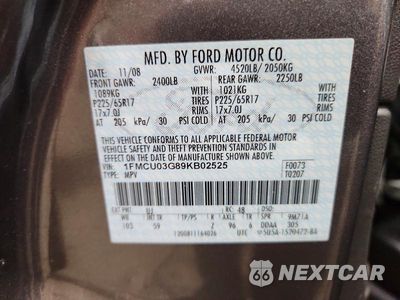 Zdjęcie 13 z 13 samochodu: 2009 FORD ESCAPE XLT VIN:1FMCU03G89KB02525 - miniatura