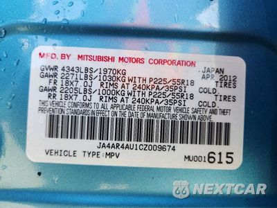 Zdjęcie 12 z 12 samochodu: 2012 MITSUBISHI OUTLANDER SPORT SE VIN:JA4AR4AU1CZ009674 - miniatura