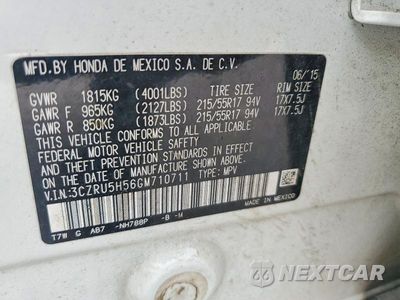 Zdjęcie 13 z 13 samochodu: 2016 HONDA HR-V EX VIN:3CZRU5H56GM710711 - miniatura