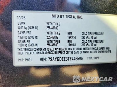Zdjęcie 12 z 12 samochodu: 2026 TESLA MODEL Y VIN:7SAYGDEE3TF446596 - miniatura