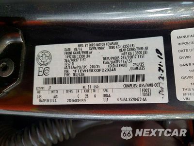 Zdjęcie 12 z 12 samochodu: 2016 FORD F150 SUPERCREW VIN:1FTEW1E8XGFD23245 - miniatura
