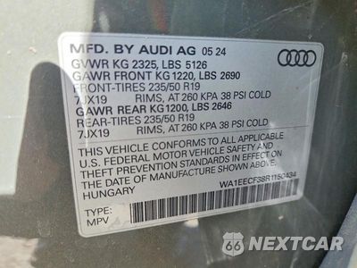 Zdjęcie 14 z 14 samochodu: 2024 AUDI Q3 PREMIUM PLUS S LINE 45 VIN:WA1EECF38R1150434 - miniatura