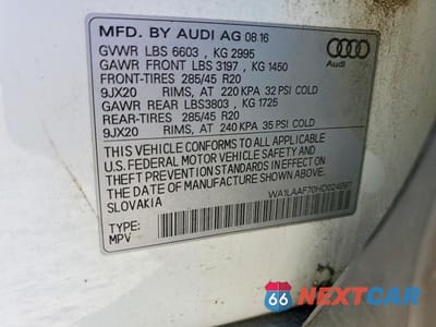 Zdjęcie 13 z 13 samochodu: 2017 AUDI Q7 PREMIUM PLUS VIN:WA1LAAF70HD024897 - miniatura