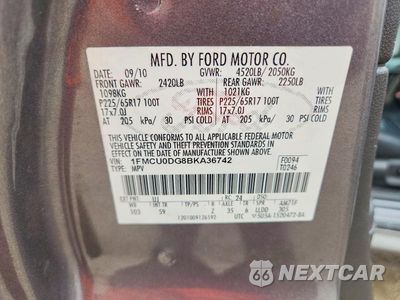 Zdjęcie 14 z 14 samochodu: 2011 FORD ESCAPE XLT VIN:1FMCU0DG8BKA36742 - miniatura