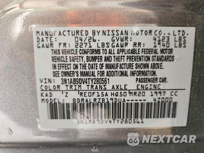 Zdjęcie 12 z 12 samochodu: 2026 NISSAN SENTRA SR VIN:3N1AB9DV4TY280561 - miniatura