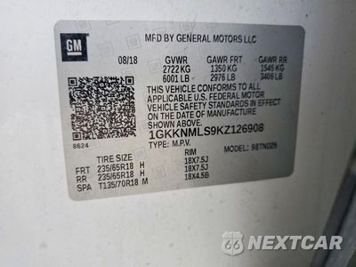 Zdjęcie 13 z 13 samochodu: 2019 GMC ACADIA SLT-1 VIN:1GKKNMLS9KZ126908 - miniatura