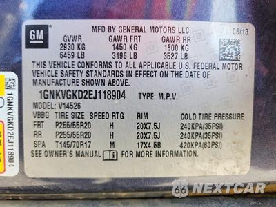 Zdjęcie 13 z 13 samochodu: 2014 CHEVROLET TRAVERSE LT VIN:1GNKVGKD2EJ118904 - miniatura