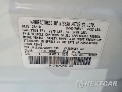 Zdjęcie 12 z 12 samochodu: 2010 INFINITI G37 SEDAN BASE VIN:JN1CV6APXAM201690 - miniatura