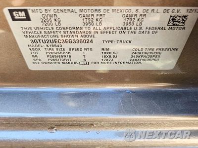 Zdjęcie 12 z 12 samochodu: 2014 GMC SIERRA K1500 SLE VIN:3GTU2UEC3EG336024 - miniatura