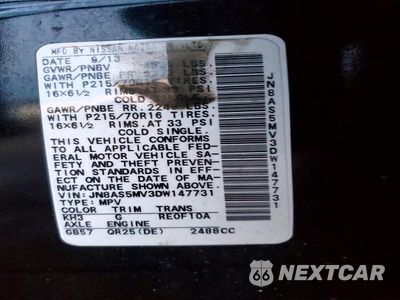 Zdjęcie 12 z 12 samochodu: 2013 NISSAN ROGUE S VIN:JN8AS5MV3DW147731 - miniatura