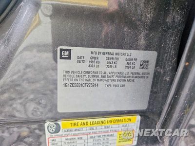 Zdjęcie 12 z 12 samochodu: 2012 CHEVROLET MALIBU 1LT VIN:1G1ZC5E01CF276914 - miniatura