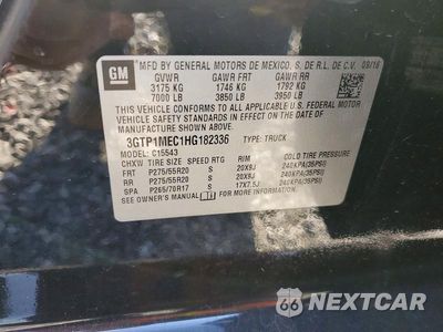 Zdjęcie 12 z 12 samochodu: 2017 GMC SIERRA C1500 SLE VIN:3GTP1MEC1HG182336 - miniatura