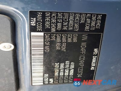 Zdjęcie 13 z 13 samochodu: 2019 MERCEDES-BENZ SPRINTER 2500/3500 DELIVERY VAN VIN:WD4PF1CD9KP123734 - miniatura