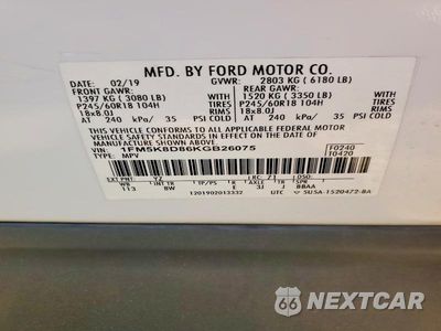 Zdjęcie 13 z 13 samochodu: 2019 FORD EXPLORER XLT VIN:1FM5K8D86KGB26075 - miniatura