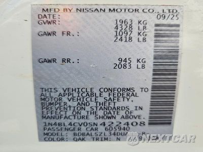 Zdjęcie 13 z 13 samochodu: 2025 NISSAN ALTIMA SR VIN:1N4BL4CV0SN422408 - miniatura