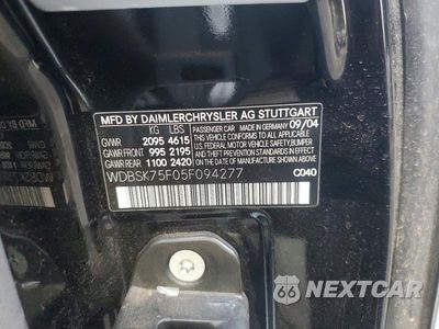 Zdjęcie 12 z 12 samochodu: 2005 MERCEDES-BENZ SL 500 VIN:WDBSK75F05F094277 - miniatura