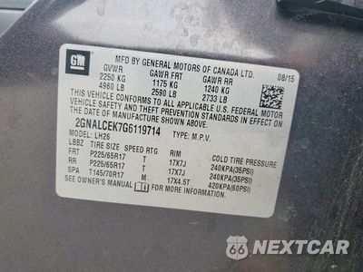 Zdjęcie 13 z 13 samochodu: 2016 CHEVROLET EQUINOX LT VIN:2GNALCEK7G6119714 - miniatura