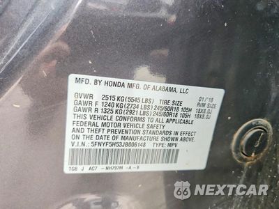 Zdjęcie 13 z 13 samochodu: 2018 HONDA PILOT EXL VIN:5FNYF5H53JB006148 - miniatura