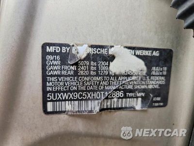 Zdjęcie 12 z 12 samochodu: 2017 BMW X3 XDRIVE28I VIN:5UXWX9C5XH0T12886 - miniatura