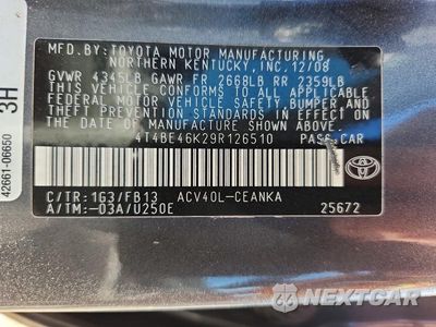 Zdjęcie 12 z 12 samochodu: 2009 TOYOTA CAMRY VIN:4T4BE46K29R126510 - miniatura