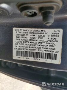 Zdjęcie 12 z 12 samochodu: 2014 HONDA CIVIC EX VIN:2HGFB2F80EH522922 - miniatura