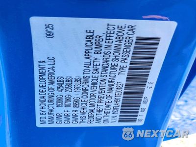 Zdjęcie 13 z 13 samochodu: 2026 HONDA CIVIC SPORT TOURING VIN:19XFL4H91TE001827 - miniatura