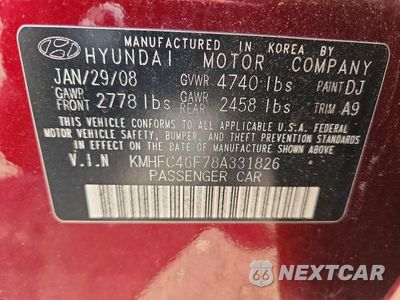 Zdjęcie 12 z 12 samochodu: 2008 HYUNDAI AZERA LIMITED VIN:KMHFC46F78A331826 - miniatura