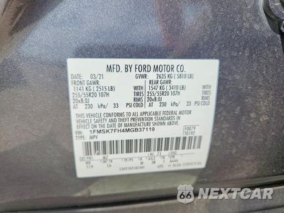 Zdjęcie 14 z 14 samochodu: 2021 FORD EXPLORER LIMITED VIN:1FMSK7FH4MGB37119 - miniatura