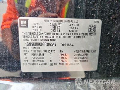 Zdjęcie 13 z 13 samochodu: 2015 CHEVROLET SUBURBAN C1500 LS VIN:1GNSCHKC0FR307542 - miniatura
