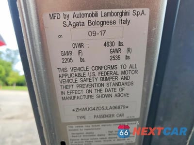 Zdjęcie 12 z 12 samochodu: 2018 LAMBORGHINI AVENTADOR S VIN:ZHWUG4ZD5JLA06879 - miniatura