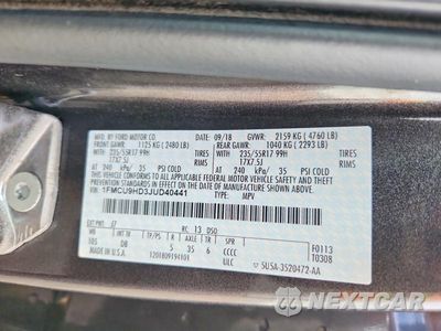 Zdjęcie 13 z 13 samochodu: 2018 FORD ESCAPE SEL VIN:1FMCU9HD3JUD40441 - miniatura