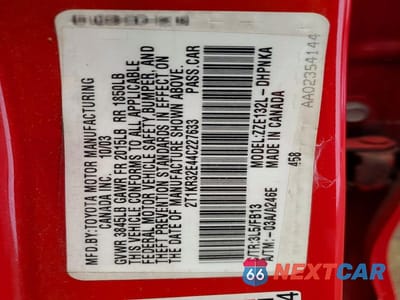 Zdjęcie 12 z 12 samochodu: 2004 TOYOTA MATRIX XR VIN:2T1KR32E44C227633 - miniatura