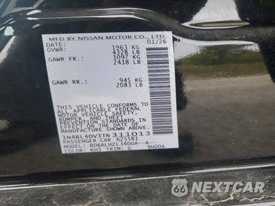 Zdjęcie 12 z 12 samochodu: 2026 NISSAN ALTIMA SV VIN:1N4BL4DV3TN311013 - miniatura